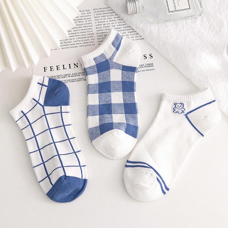 Tất nữ cổ ngắn họa tiết cute dễ thương, Set 5 đôi vớ nữ phong cách Hàn Quốc BeBie - BP425
