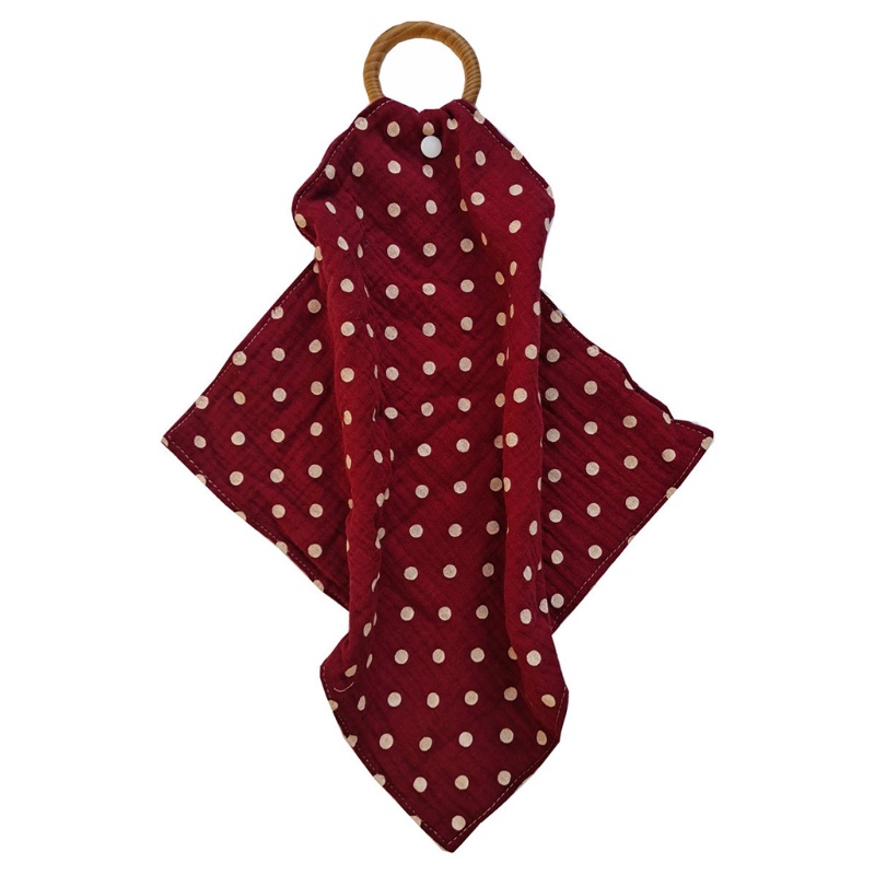 Khăn Yếm Vải Cotton Có Vòng Nhẫn Dùng Làm Quà Tặng Cho Bé