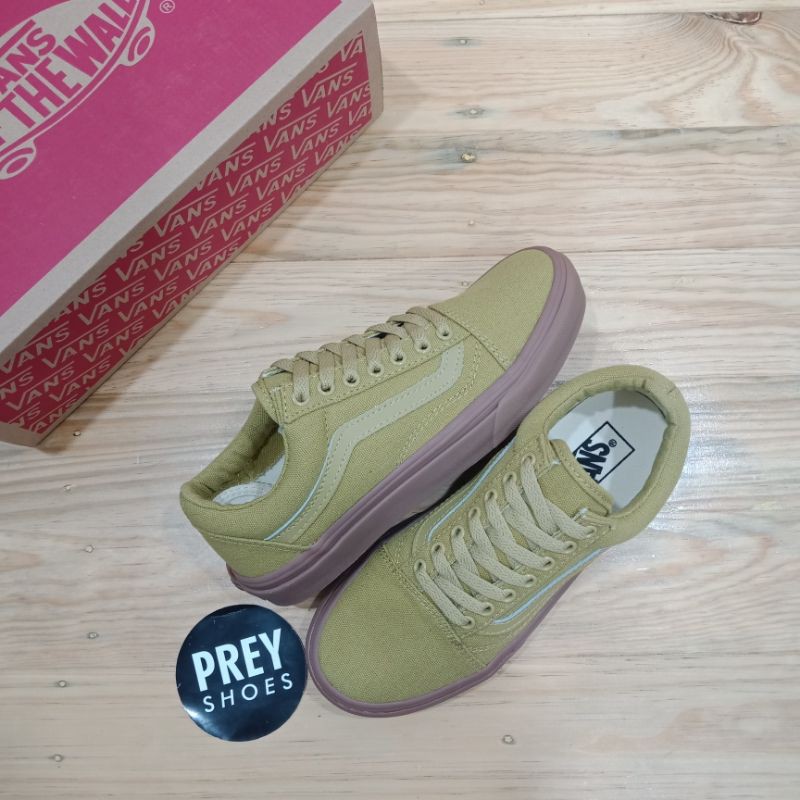 Giày Thể Thao Vans Old Skool Màu Xanh Lá Nhạt Thời Trang Trẻ Trung