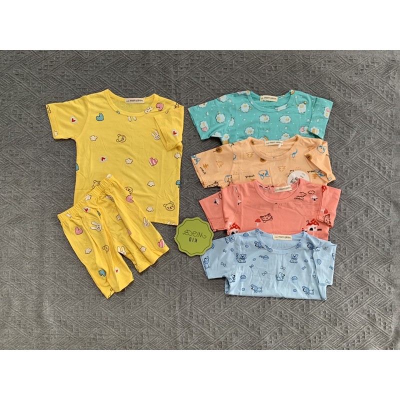 BỘ CỘC TAY SIZE ĐẠI THUN LẠNH MINKYMOM HOẠ TIẾT NHÀ- CỪU CHO BÉ TỪ 19 -26kí