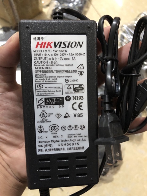 Combo 2 chiếc adapter đầu ghi hikvision 12v 5a