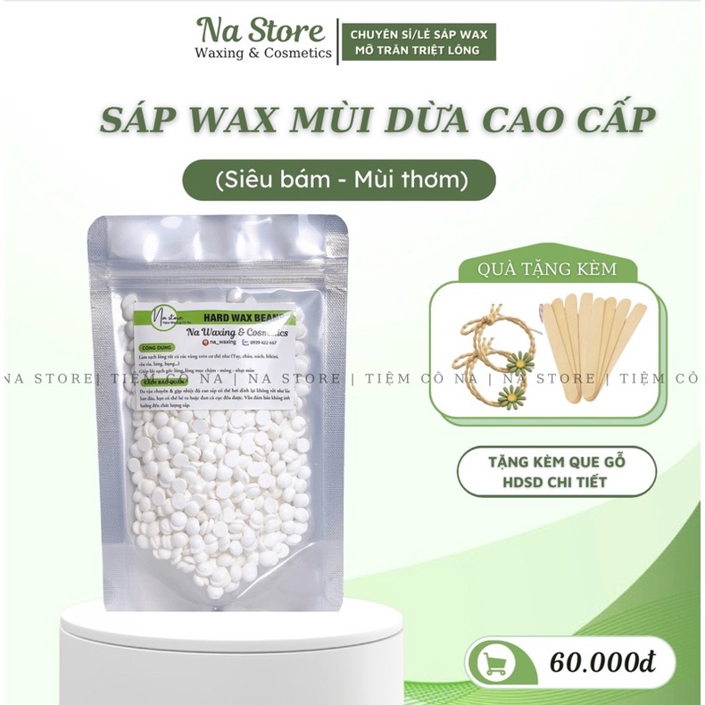 SÁP WAX LÔNG MÙI DỪA DÒNG CAO CẤP SIÊU BÁM LÔNG [TẶNG KÈM QUE - CÓ HƯỚNG DẪN SỬ DỤNG CHI TIẾT]