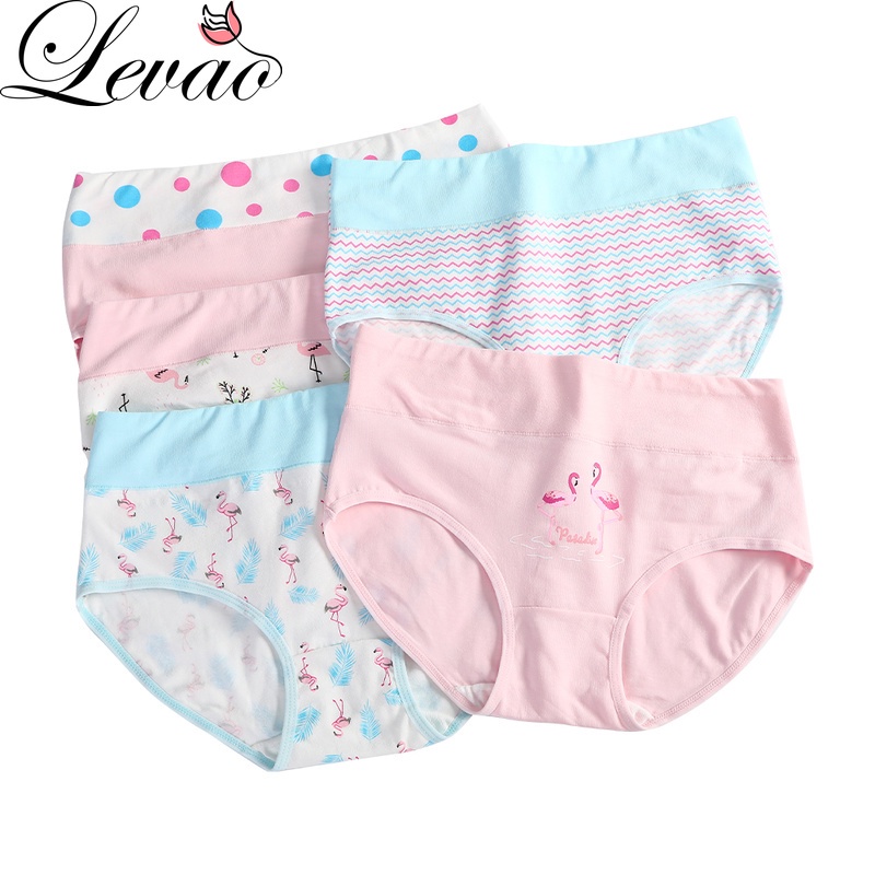 Quần lót LEVAO vải cotton cỡ lớn họa tiết hoạt hình thời trang cho phái nữ bé gái