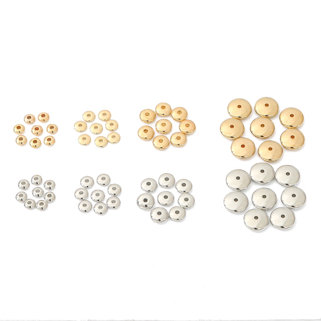 Chuỗi hạt tròn dẹt lỗ xỏ lớn dành cho làm trang sức DIY