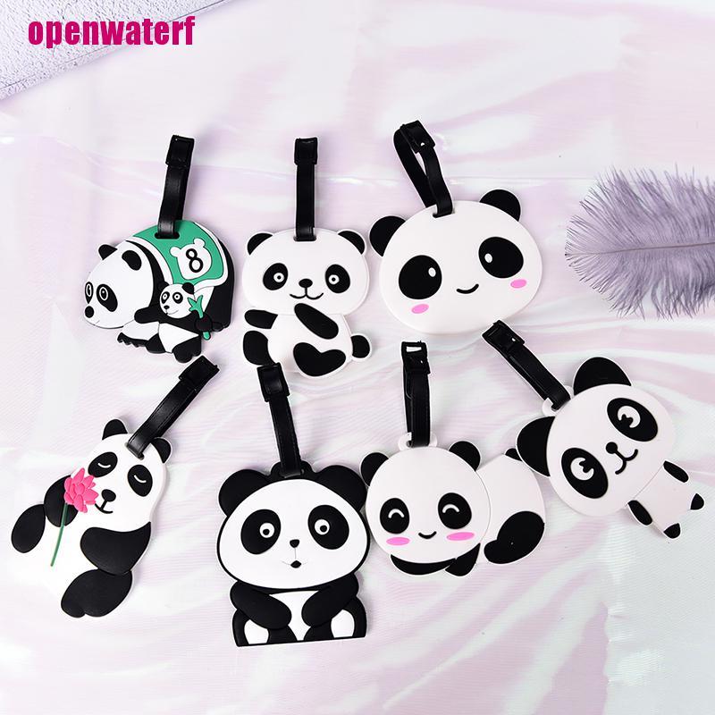 【openf】New Cute Panda Bear Luggage Tag Label Suitcase Bag ID Tag Name Address Tag