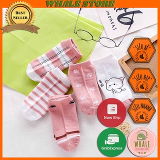 Tất Nữ Cotton Cổ Ngắn Hàn Quốc Chú Mèo Đáng Yêu Whale Store - WSTVAH6510