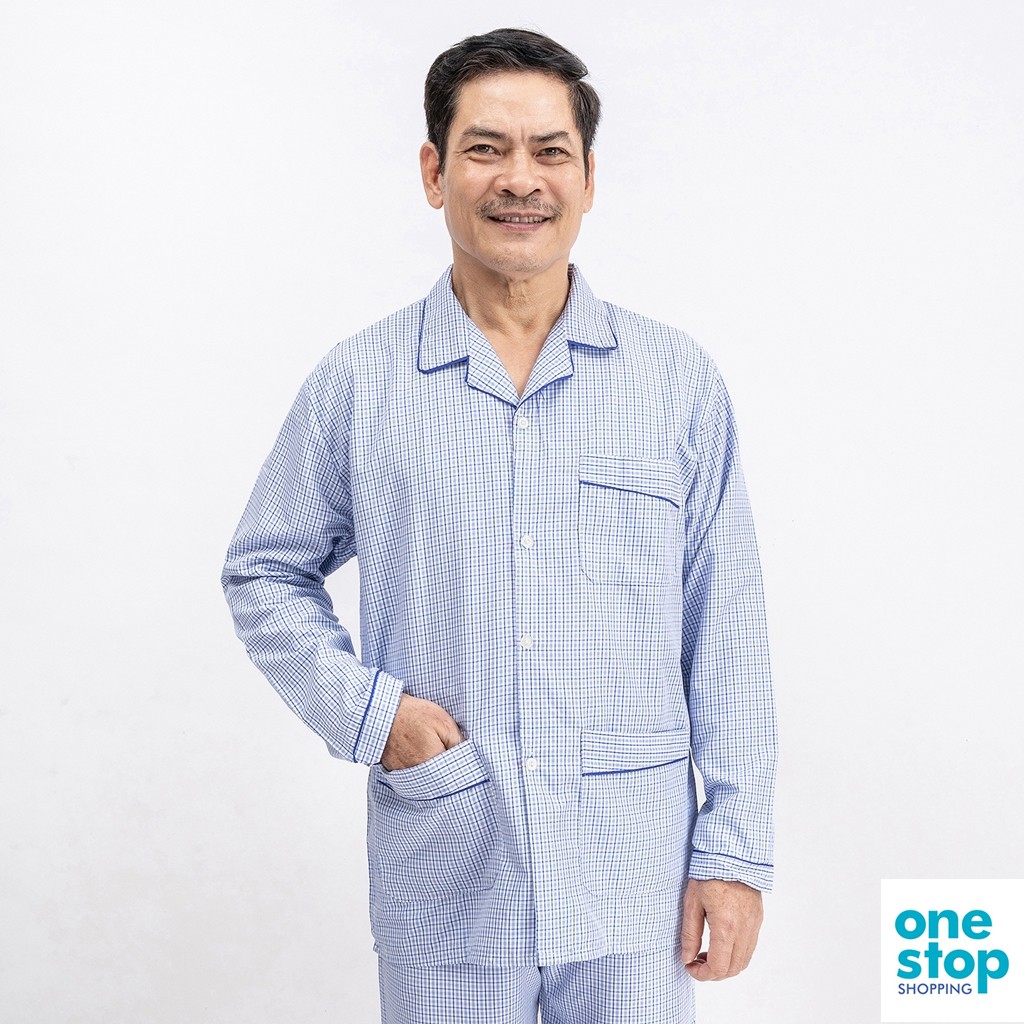 Bộ đồ pijama trung niên dài tay chất liệu vải kate one shop