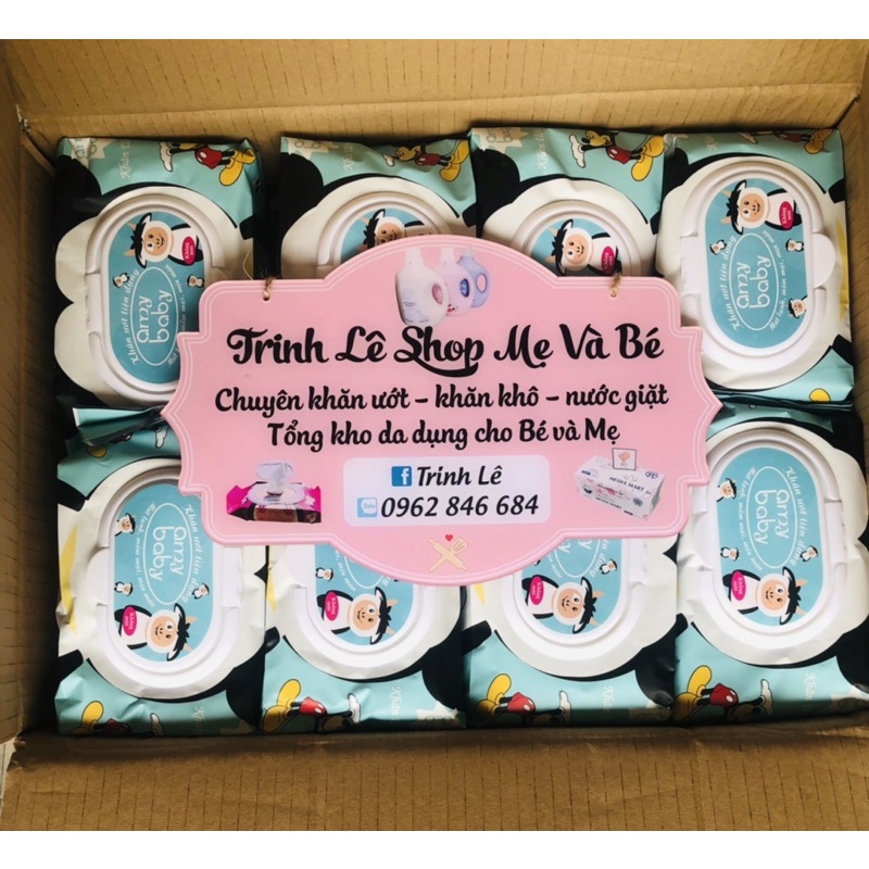 Thùng 24 bịch khăn ướt khổng lồ AmyBaby kháng khuẩn siêu tiết kiệm cho Mẹ và bé