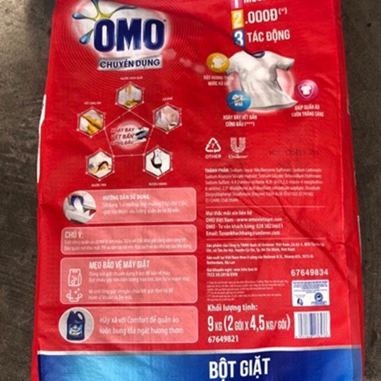 Bột giặt Omo chuyên dụng 9kg