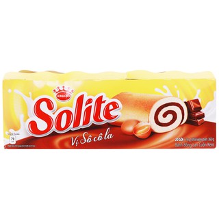 Bánh Bông Lan Cuộn Solite vị bơ sữa, lá dứa và dâu khay 20 bánh×20gam