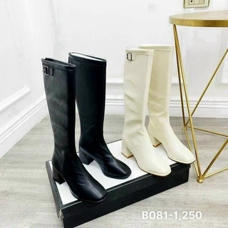 FORM TO_DÀNH CHO BẮP TO (Max 40cm)_(S170) Bốt đùi nữ cổ cài khuy khóa sau, da mềm lót lông (Mã B081-1) ( mã 6006)