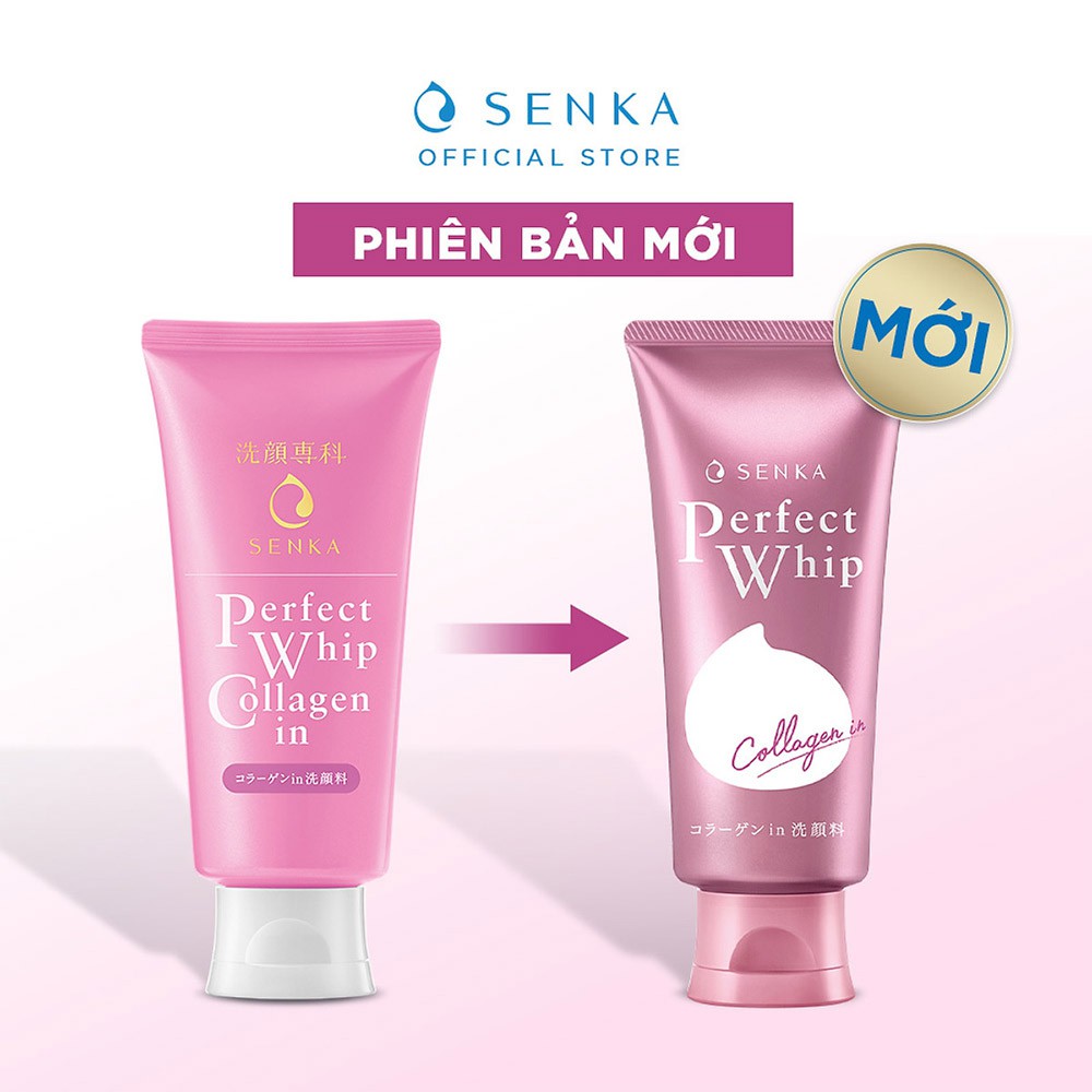 Sữa Rửa Mặt Dạng Bọt Làm Mờ Nếp Nhăn Senka Perfect Whip Collagen In 120g - Khongcoson