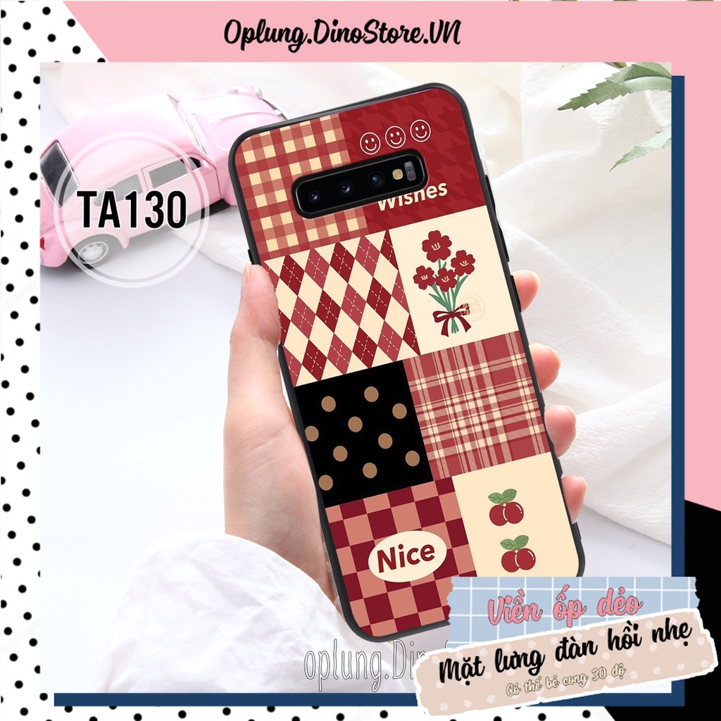 Ốp Samsung S10/S10+/S10 Plus/S10E/S10 5G/S10 Lite/M80s in hình họa tiết kẻ Caro đen đỏ thời trang viền dẻo bảo vệ camera