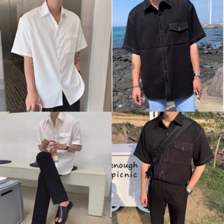 ⁉️🔥sale toàn bộ 50% / 🔥chỉ 1 ngày / ⭐️ áo sơ mi chạy viền chỉ -unisex cao cấp