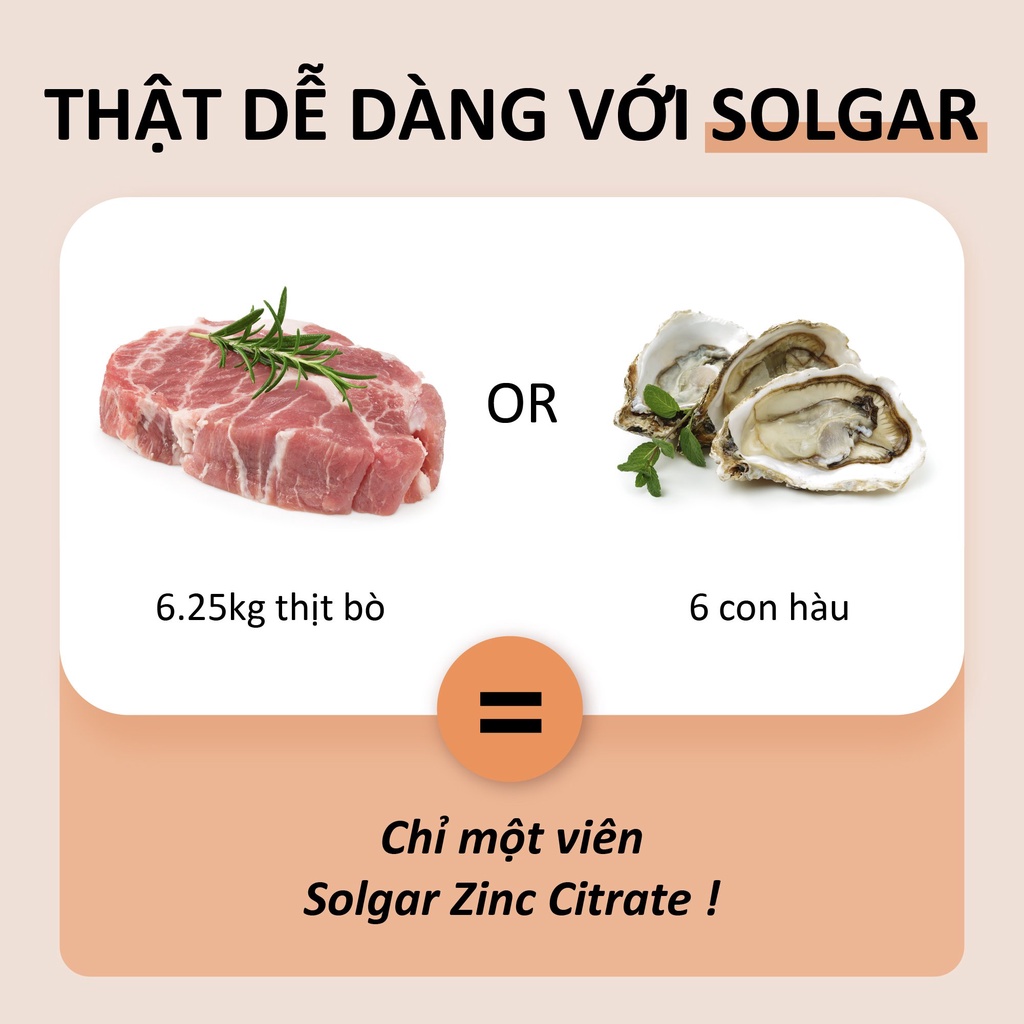 Viên Uống Solgar Zinc Kẽm Citrate 30Mg -  Bổ Sung Kẽm, Hấp Thu Nhanh Và Chăm Sóc Sức Khỏe Phái Nam