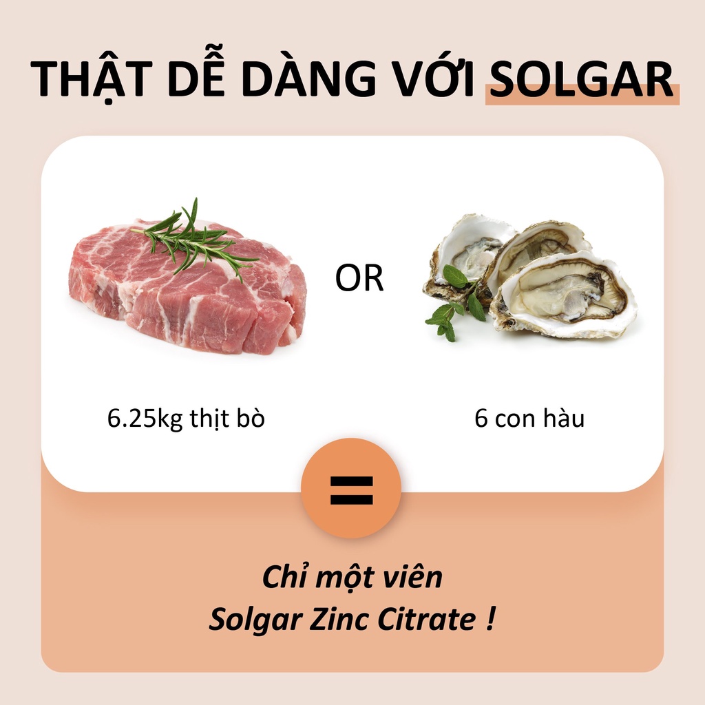 Viên Uống Solgar Zinc Kẽm Citrate 30Mg -  Bổ Sung Kẽm, Hấp Thu Nhanh Và Chăm Sóc Sức Khỏe Phái Nam [Lọ 100 Viên]