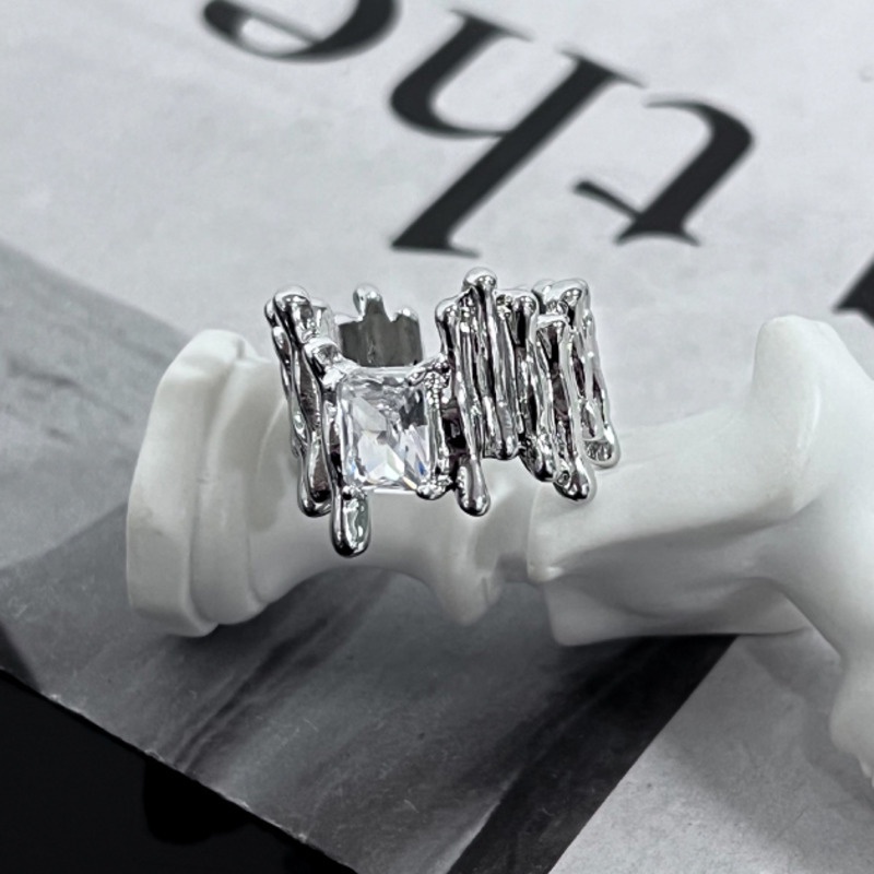 Nhẫn Trang Sức Kiểu Hở Đính Đá Zircon 19A1683 Phong Cách Retro Đơn Giản Cho Nam Nữ