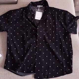 Áo sơ mi chấm bi cộc tay [ hàng order ]