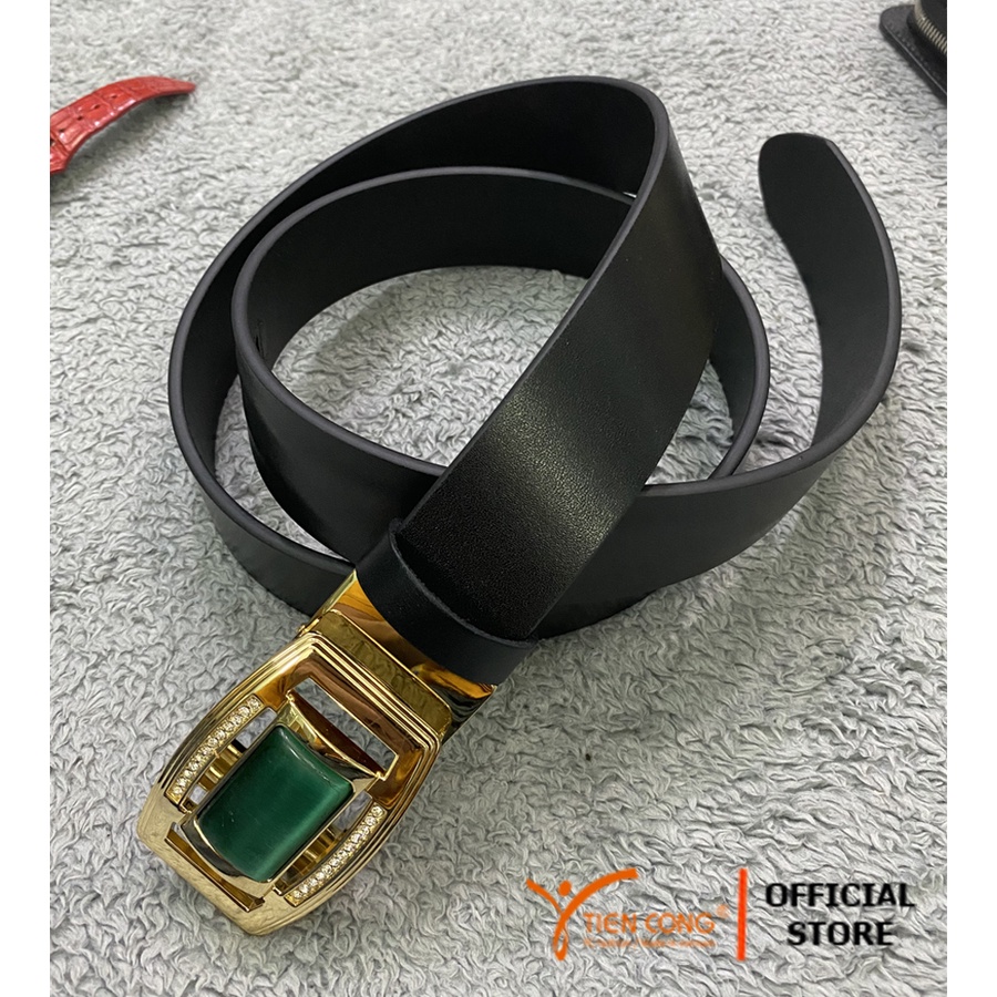 Thắt Lưng Nam da bò 2 lớp cao cấp đầu khóa thời trang TIẾN CÔNG TCN1200