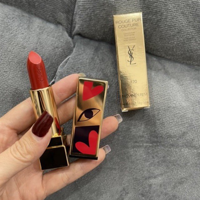 Son YSL 120 màu đỏ cherry chính hãng siêu đẹp