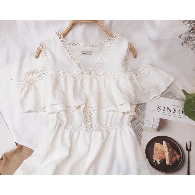 [FREESHIP] Đầm maxi xoè rớt vai phối ren | BigBuy360 - bigbuy360.vn