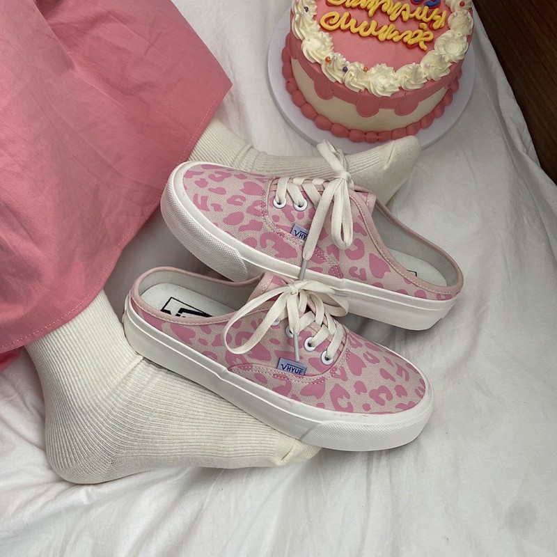 Giày đạp gót hoạ tiết da vằn beo Ulzzang | Hàng order chất lượng cao