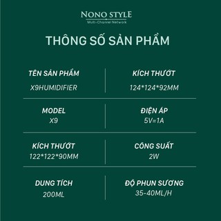 MÁY PHUN SƯƠNG CẤP ẨM MINI X9