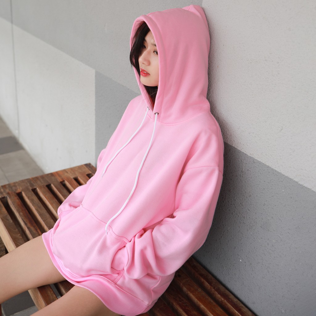 Áo Hoodie Trơn Màu Hồng Cực Ngọt - Chất Vải Nỉ Bông Cotton Mỏng Mịn - Form Rộng Rãi Thoải Mái Unisex Nam Nữ Đều Mặc Được | BigBuy360 - bigbuy360.vn