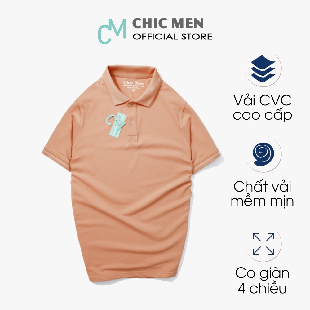 Áo POLO nam cổ bẻ BASIC, form regular, vải cá sấu CVC, phong cách, màu Nâu - CHICMEN