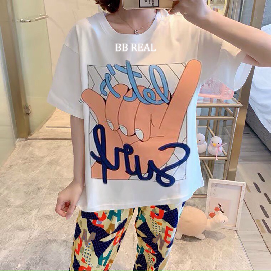 Đồ Bộ Mặc ở Nhà Bộ Đồ Ngủ Nữ Quần Dài Pijama Thun Lạnh Đẹp [CODE 21-24] Freesize Từ 45-60Kg - BB REAL