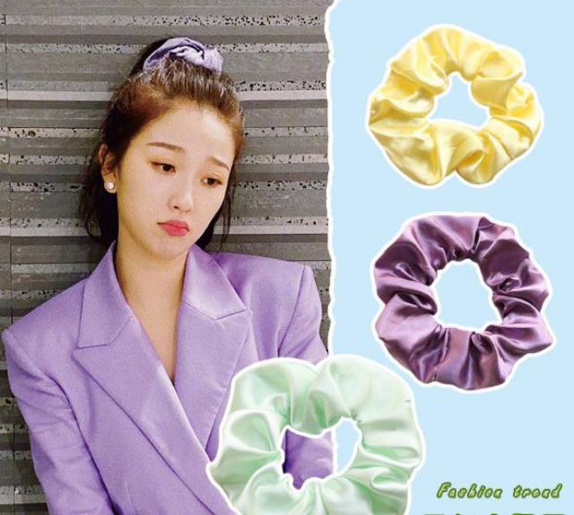 Cột tóc Scrunchies satin nhiều màu siêu xinh - Dây buộc tóc vải, vòng tay nữ dễ thương - Sỉ lẻ phụ kiện tóc giá rẻ