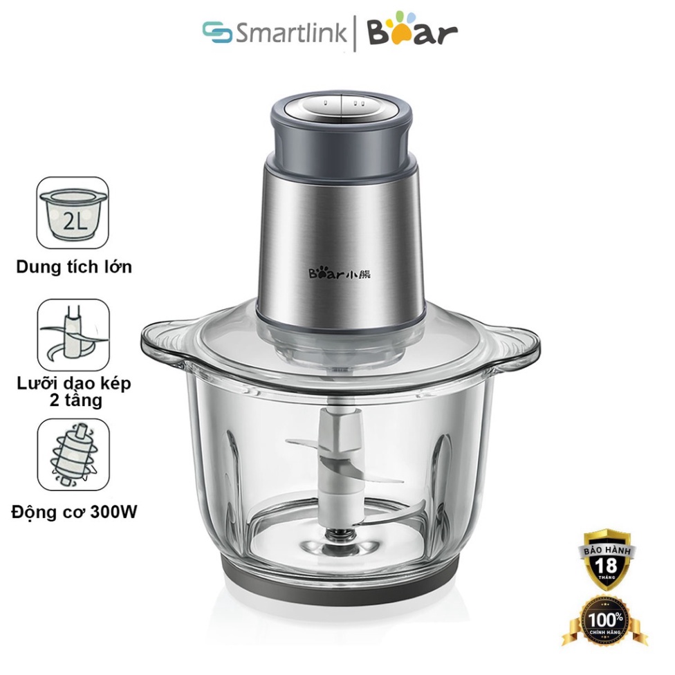 Máy Xay Thực Phẩm Đa Năng 2L Bear QSJ-B03Y7 - Hàng Chính Hãng - Bảo Hành 18 tháng