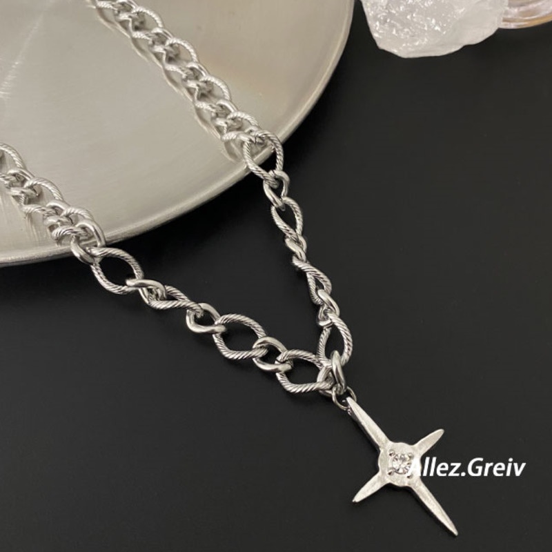 Vòng cổ Thép Titan Mặt Thánh Giá Phong Cách hip hop Đường Phố Cá Tính Cho Nam Nữ