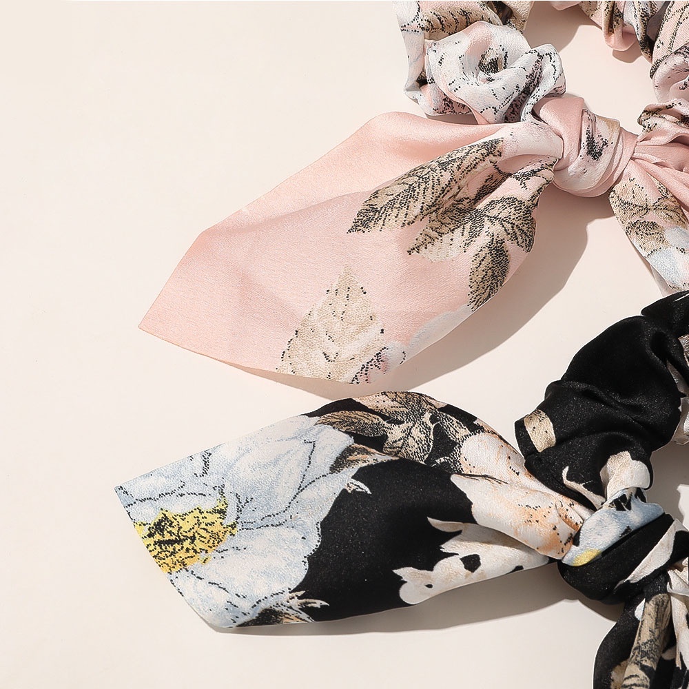 Dây Cột Tóc Ruy Băng Thắt Nơ Tai Thỏ Nhiều Màu Thời Trang Cho Nữ