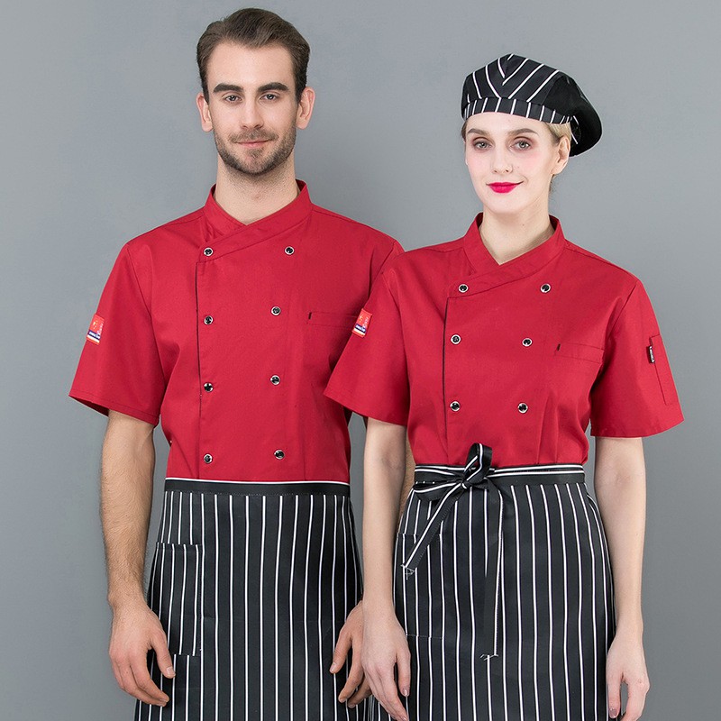Bộ quần áo đầu bếp tay ngắn dáng ôm phong cách chuyên nghiệp | BigBuy360 - bigbuy360.vn