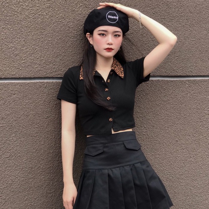 Áo Croptop Cổ Da Beo Cúc Bọc Chất Thun Thiết Kế Inwear - 𝑰𝒔𝒊𝒔 𝑪𝒓𝒐𝒑𝒕𝒐𝒑 | BigBuy360 - bigbuy360.vn