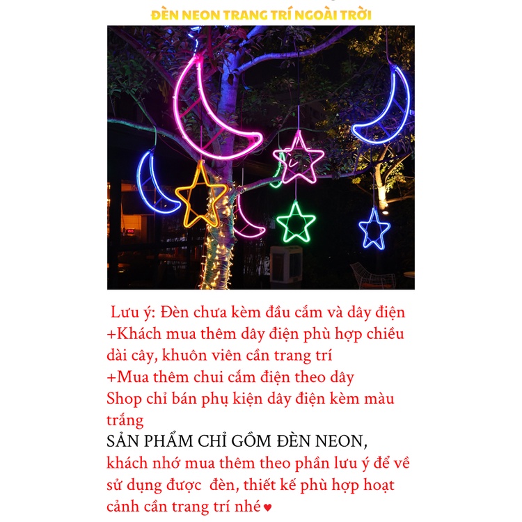 Dây đèn led NEON nhiều mẫu ngôi sao trang trí DECOR  lễ hội NOEL ngoài trời , đường phố , công viên MOXI .