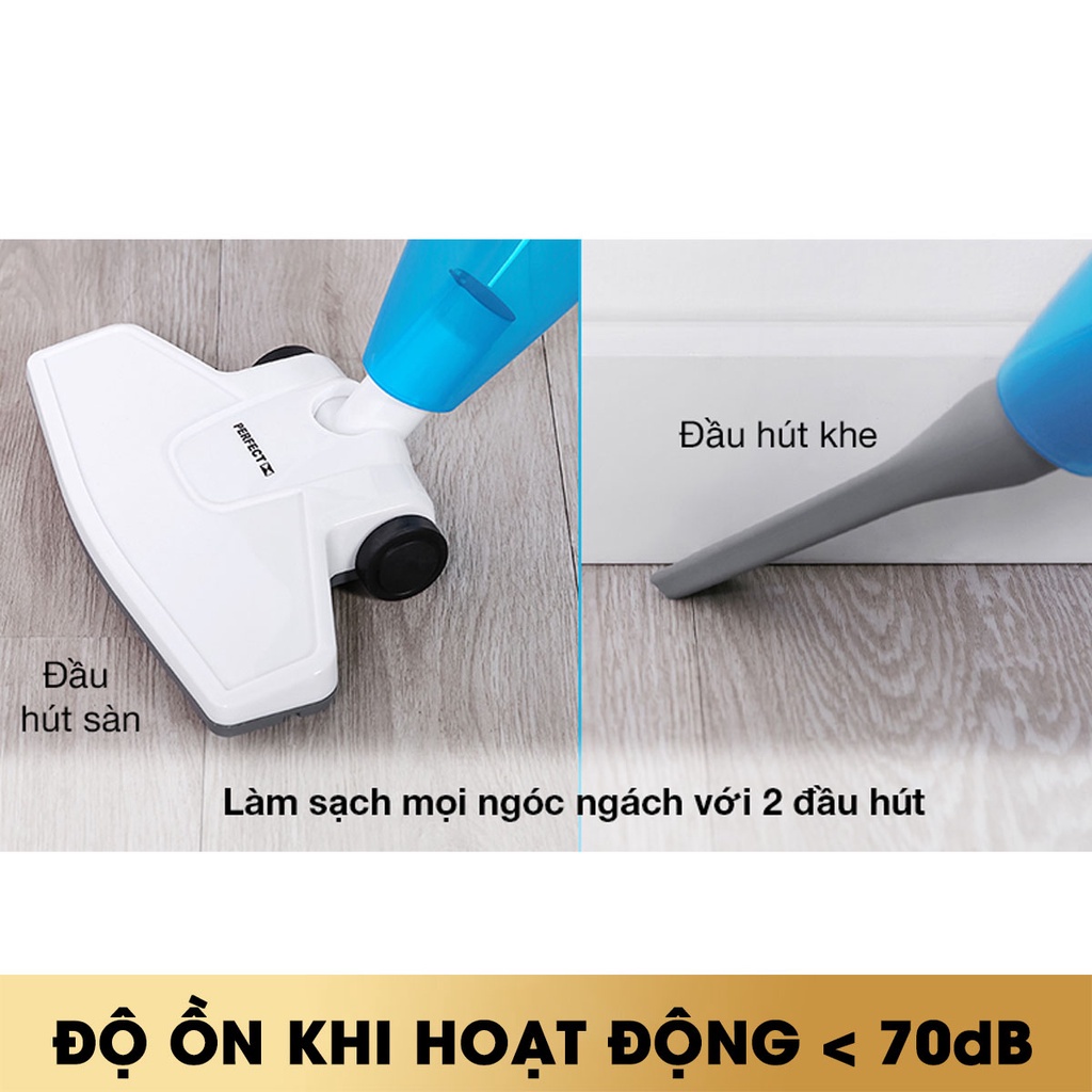 Máy hút bụi PERFECT SV07 650W lực hút 19000 pa. Hút bụi với thiết kế 2 trong 1 có tay cầm, tiện lợi, nhỏ GỌN