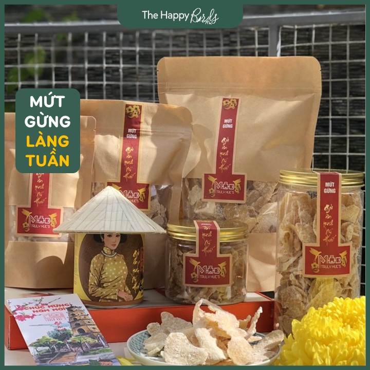 Mứt gừng Huế làng Tuần 1kg làm thủ công thái lát mỏng, Bánh mứt Tết, Quà biếu Tết - The Happy Birds