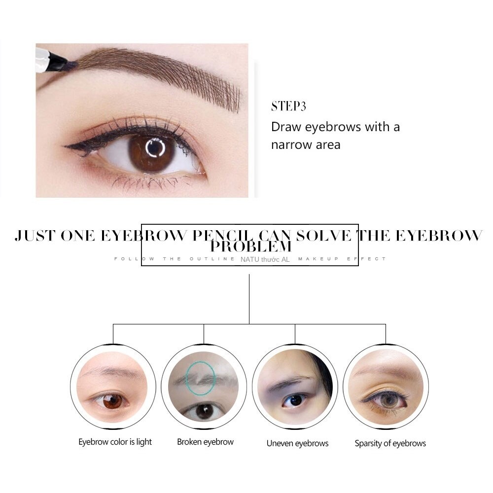 [Hàng mới về] Bút kẻ lông mày 4 màu tùy chọn làm đẹp cho nữ chất lượng cao