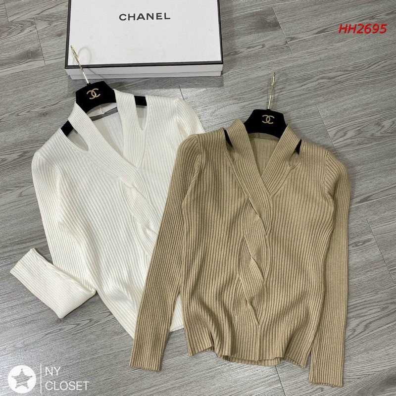 Áo len tăm vạt chéo