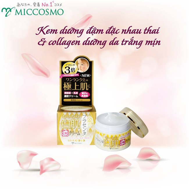 Kem dưỡng trắng da, chống lão hóa từ nhau thai và collagen - WHITE LABEL® PLACENTA RICH GOLD CREAM