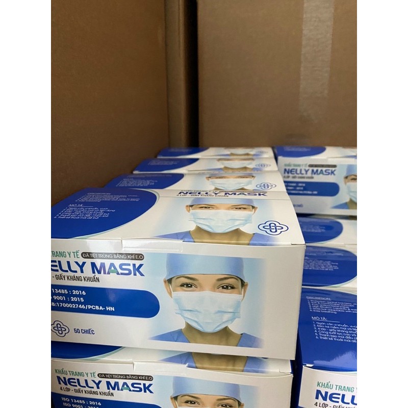 ✅ [Chính hãng] KHẨU TRANG Y TẾ Nelly mask 4 lớp- giấy kháng khuẩn (hộp 50 chiếc)