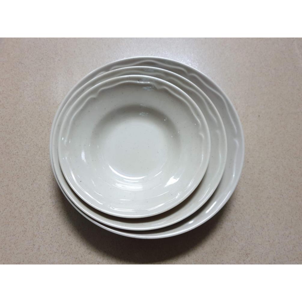 Dĩa bèo 15.9 x 3.0 cm  size nhỏ nhựa melamine màu Nâu kem F-DBN6