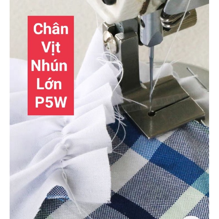 chân vịt Nhún 2 tầng P5 &gt; chân vịt nhún 2 lớp P5W trên thẳng dưới nhún máy may 1 kim công nghiệp