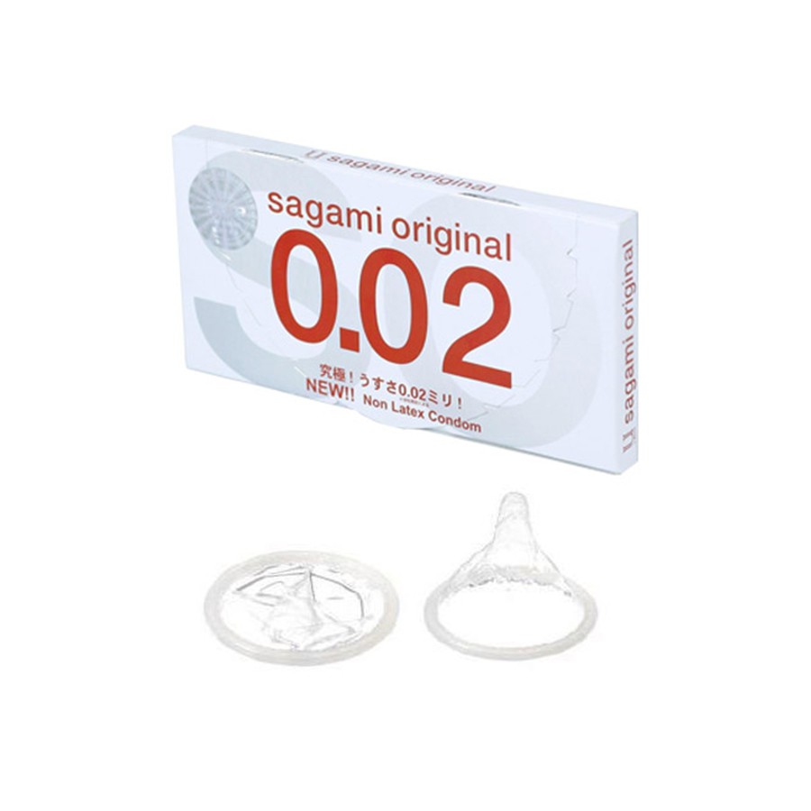 Bao cao su siêu mỏng 0.02mm Sagami Original 0.02 Hộp 2 cái