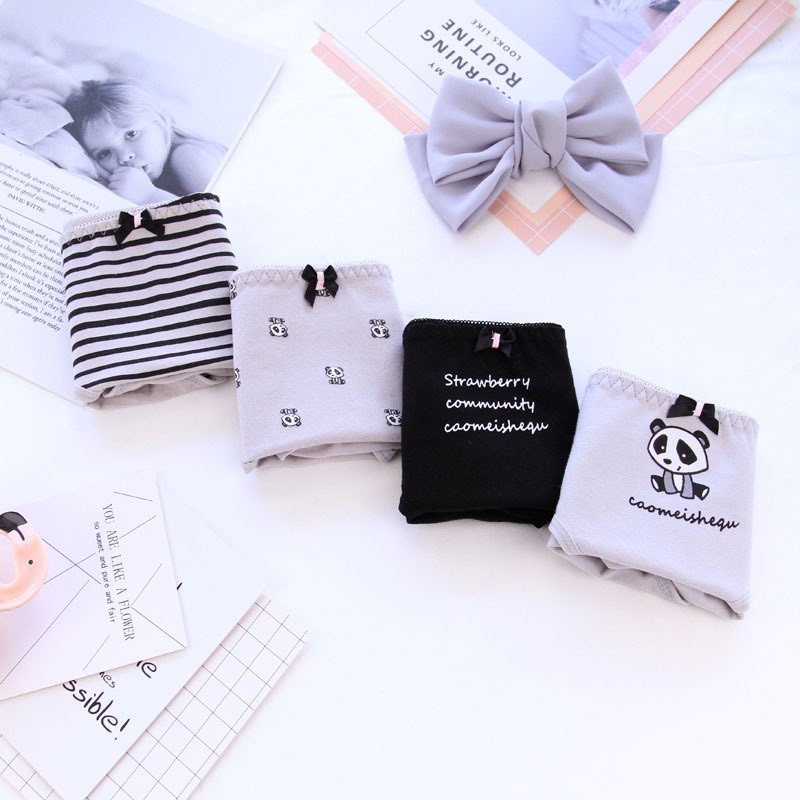 Quần Lót Nữ - Quần Lót Nữ Cotton in hình gấu trúc kháng khuẩn mỏng mát tôn dáng DAN STORE MÃ 3536