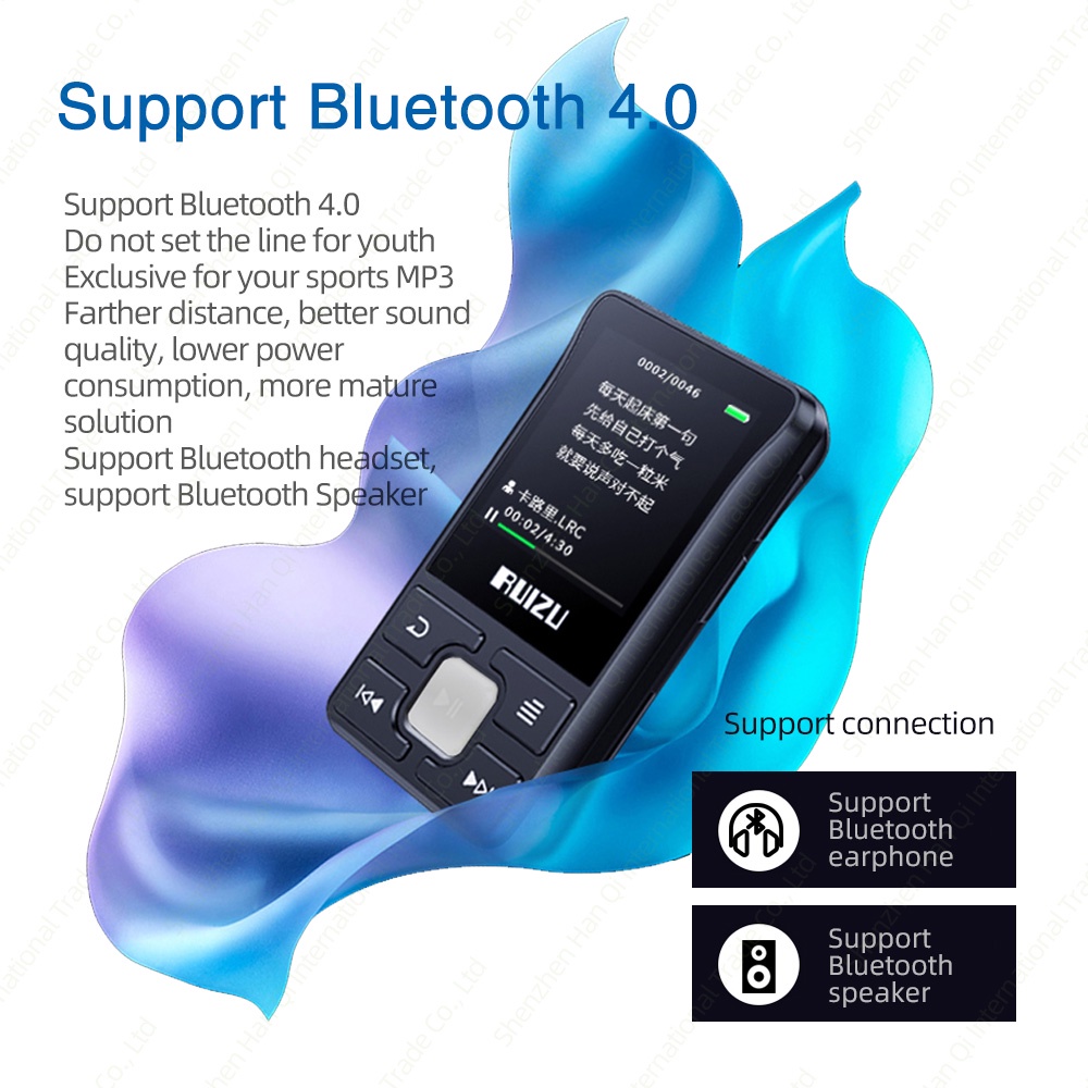 Máy nghe nhạc MP3 FAAEAL RUIZU X55 kết nối Bluetooth hỗ trợ đài FM với phụ kiện tùy chọn