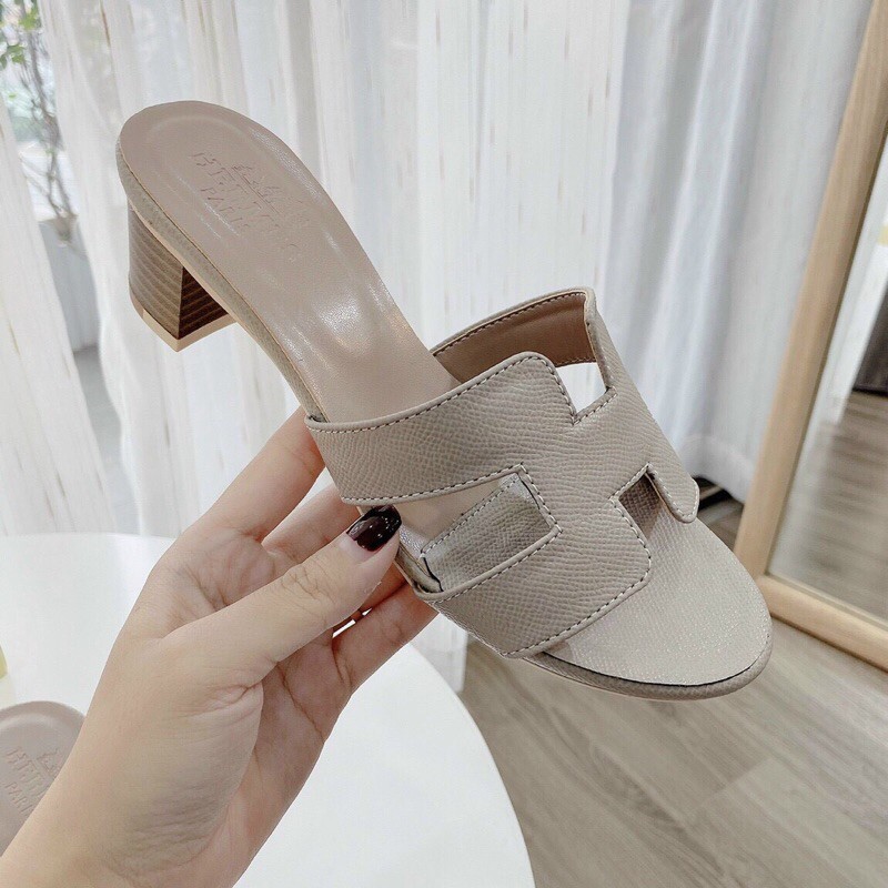 Dép cao gót vân gỗ ( guốc hm)