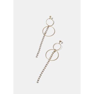 [THANH LÝ] BÔNG TAI SHOP MISS A Double Circle Rhinestone Drop Earrings
